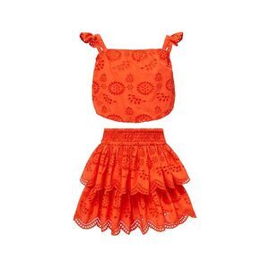 Change Of Scenery Girls 2Pc Bryn Top & Skirt Set, Red